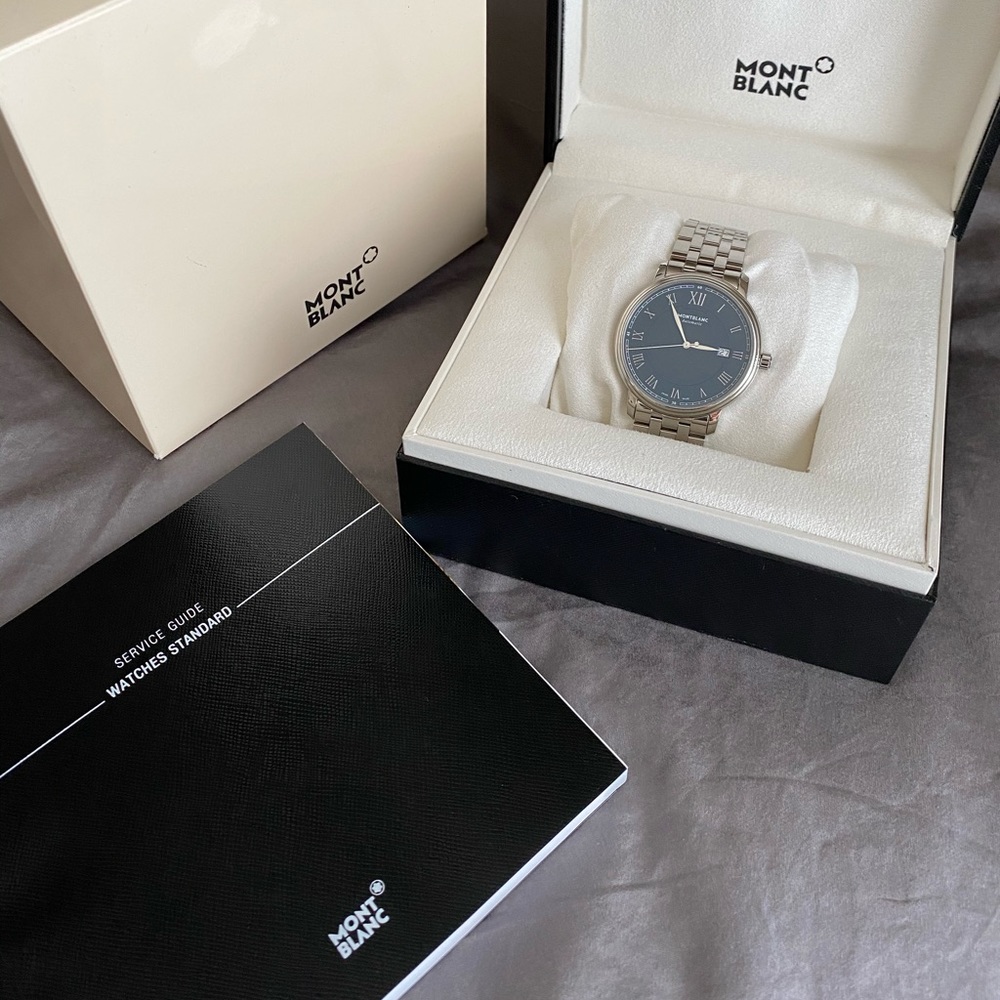 ❌Sold❌Mont Blanc Tradition Automatic Blue Dial❌